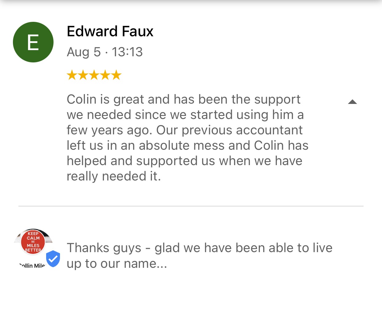 Edward Faux 5 star review